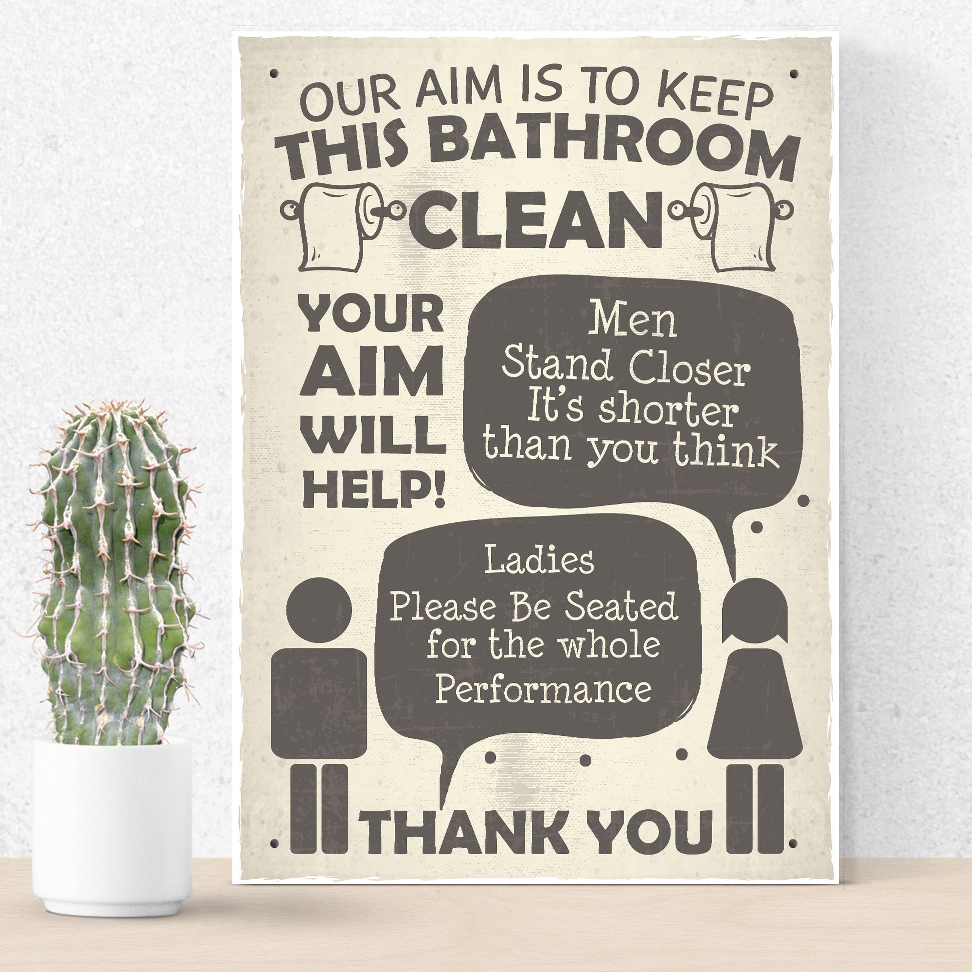 Funny Bathroom Signs Toilet Door Wall Plaques Men Ladies Shabby – Red Ocean  Gifts, image size:1946x1946