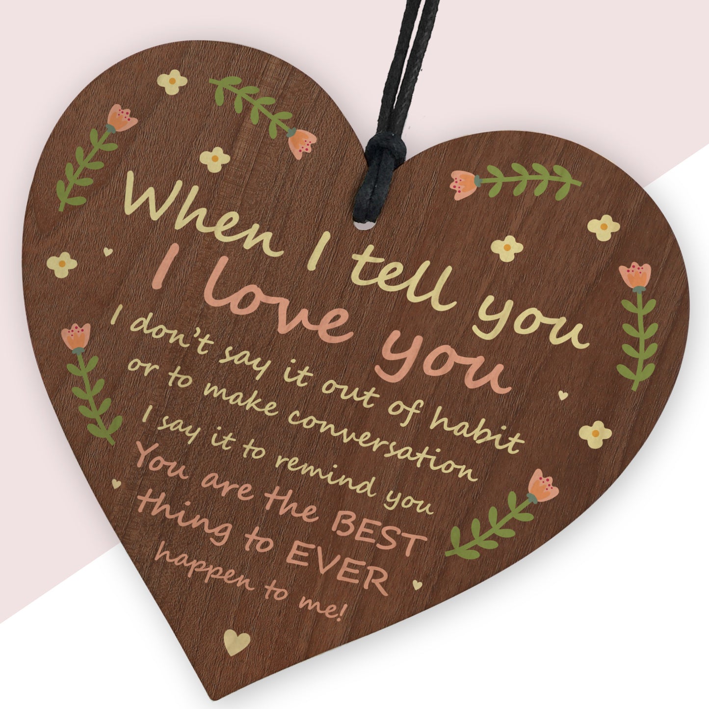 I Love You Gift For Husband Wife Boyfriend Girlfriend Wood Heart