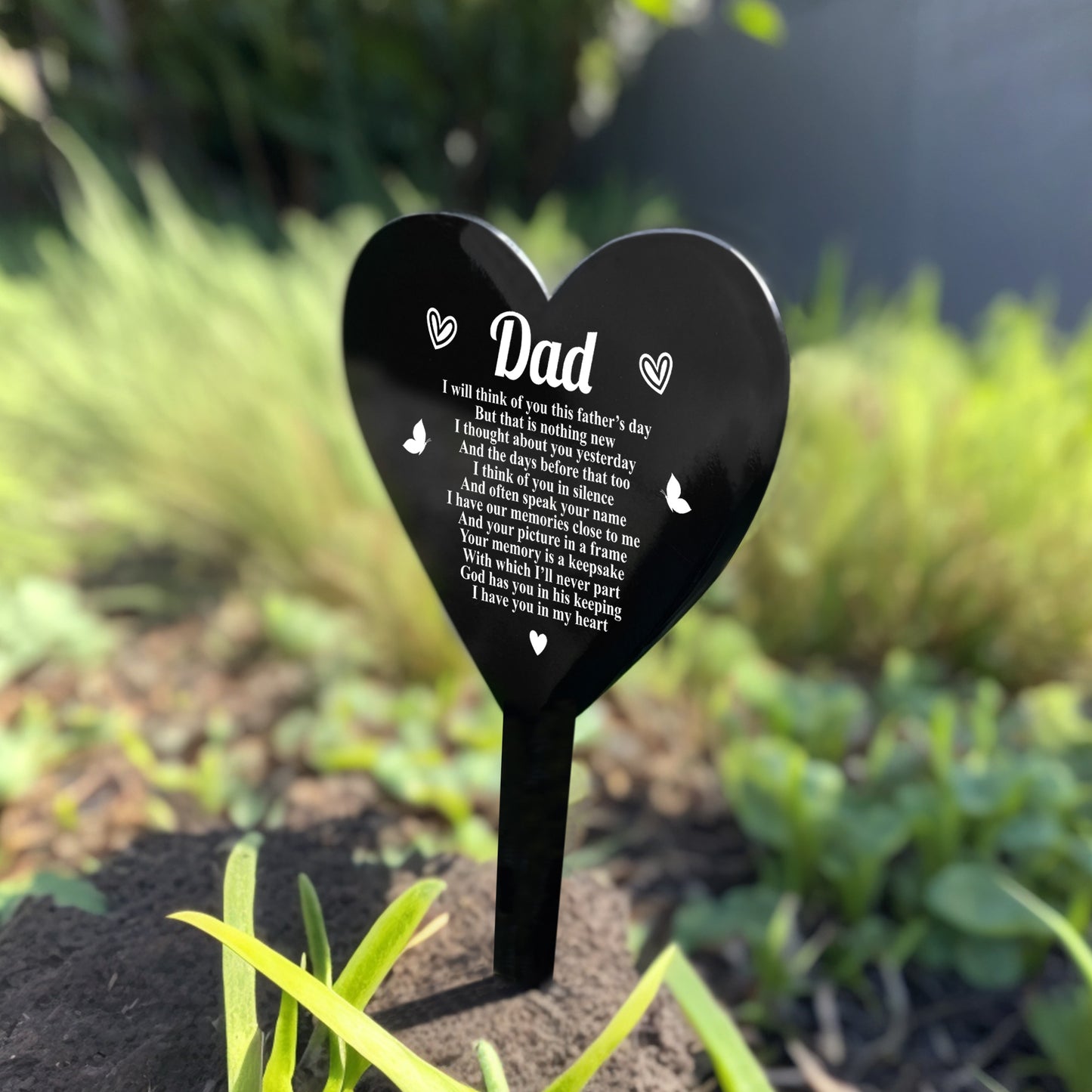 Dad Fathers Day Memorial Plaque Stake Ornament Grave Remembrance