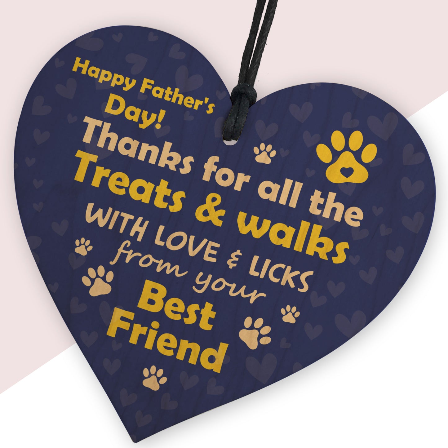 Fathers Day Funny Gifts From The Dog Novelty Wooden Heart
