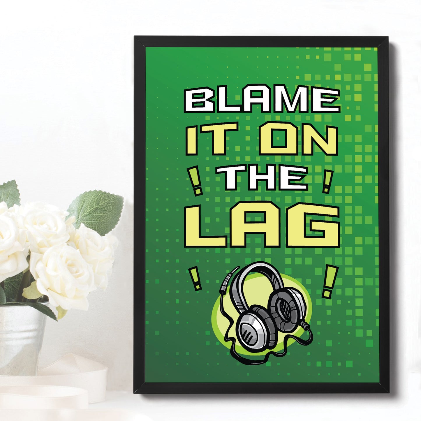 Framed Gaming Print For Bedroom Man Cave Gamer Gift Wall Art