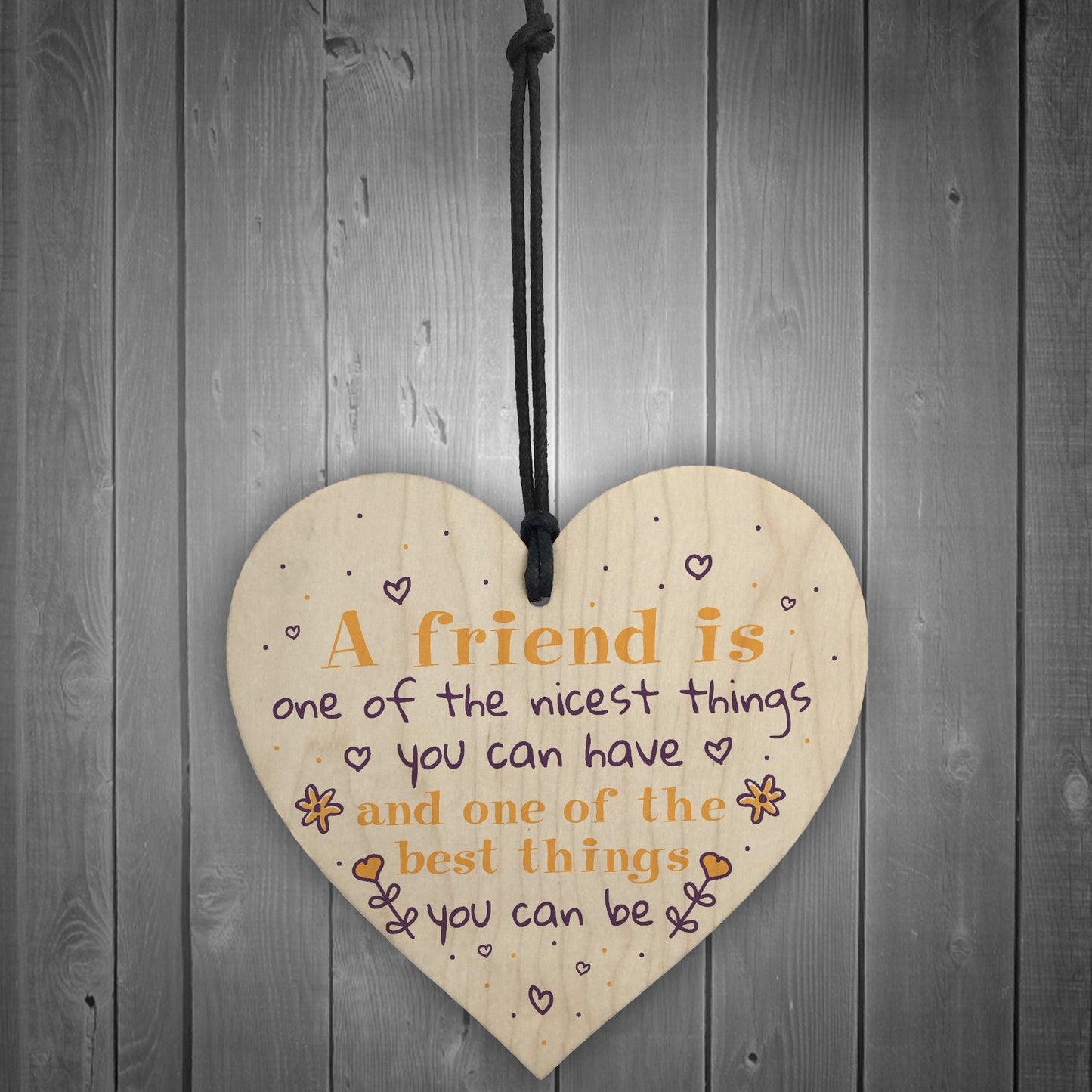 Friendship Sign Best Friend Plaque Inspirational Gift Wood Heart