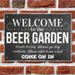 Chalk Welcome To The Beer Garden Hanging Wall Sign Landlord Pub
