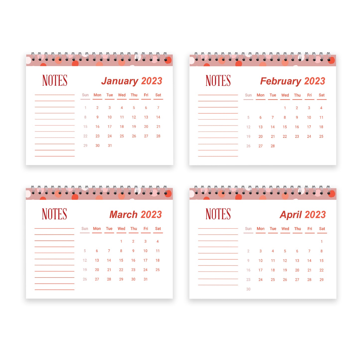 2023 Month to View Flip Over Desk Top Calendar Planner For Girls