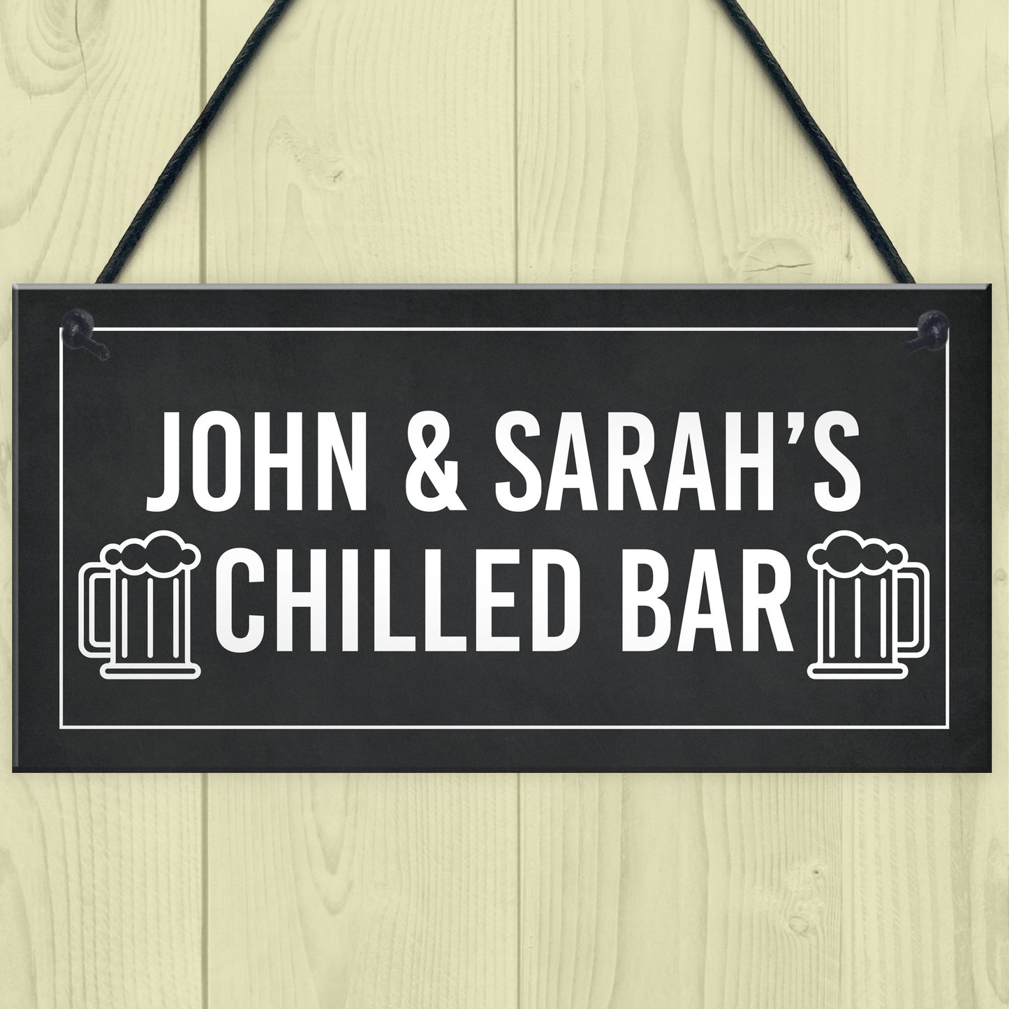 Personalised Home Bar Sign CHILLED BAR Hanging Garden Pub Sign