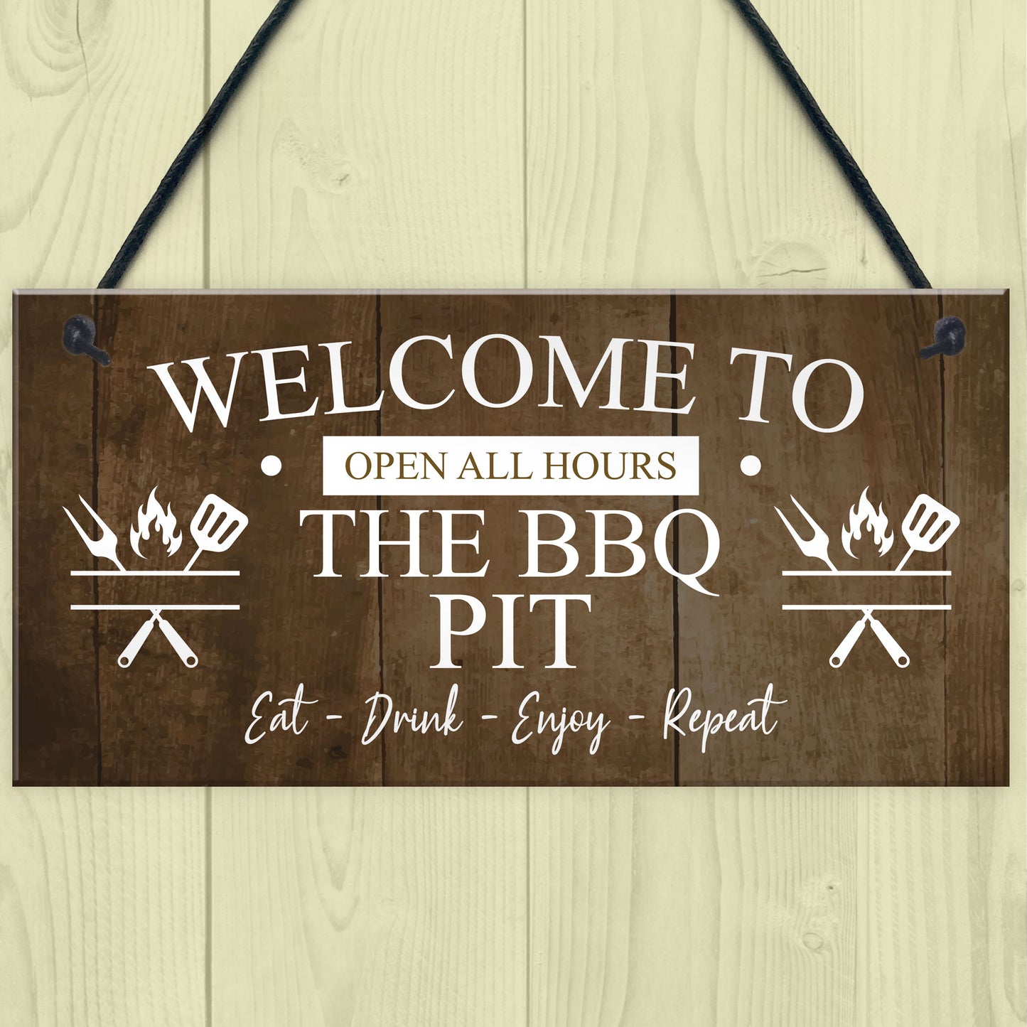 The BBQ Pit Hanging Outdoor Garden Barbecue Gift Sign