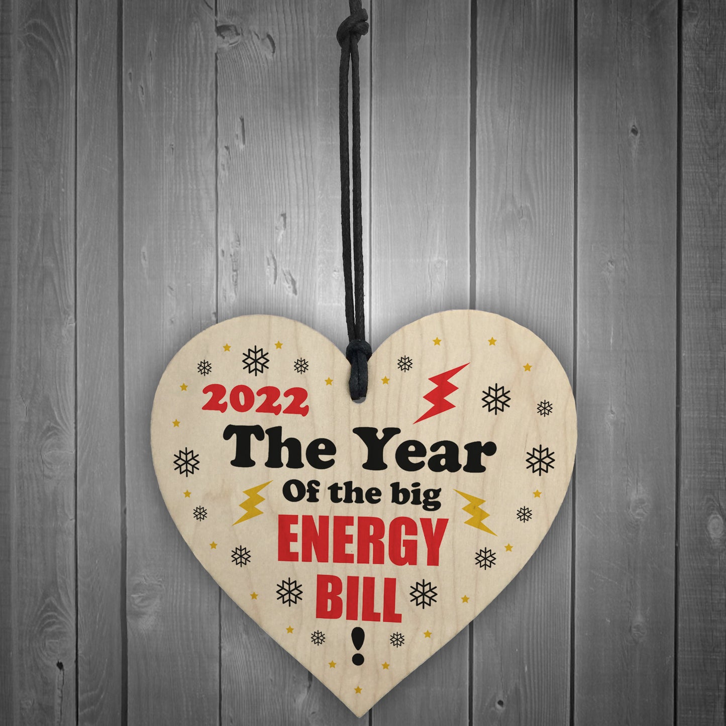 Funny Christmas Bauble Energy Bill Wood Tree Decoration Gift