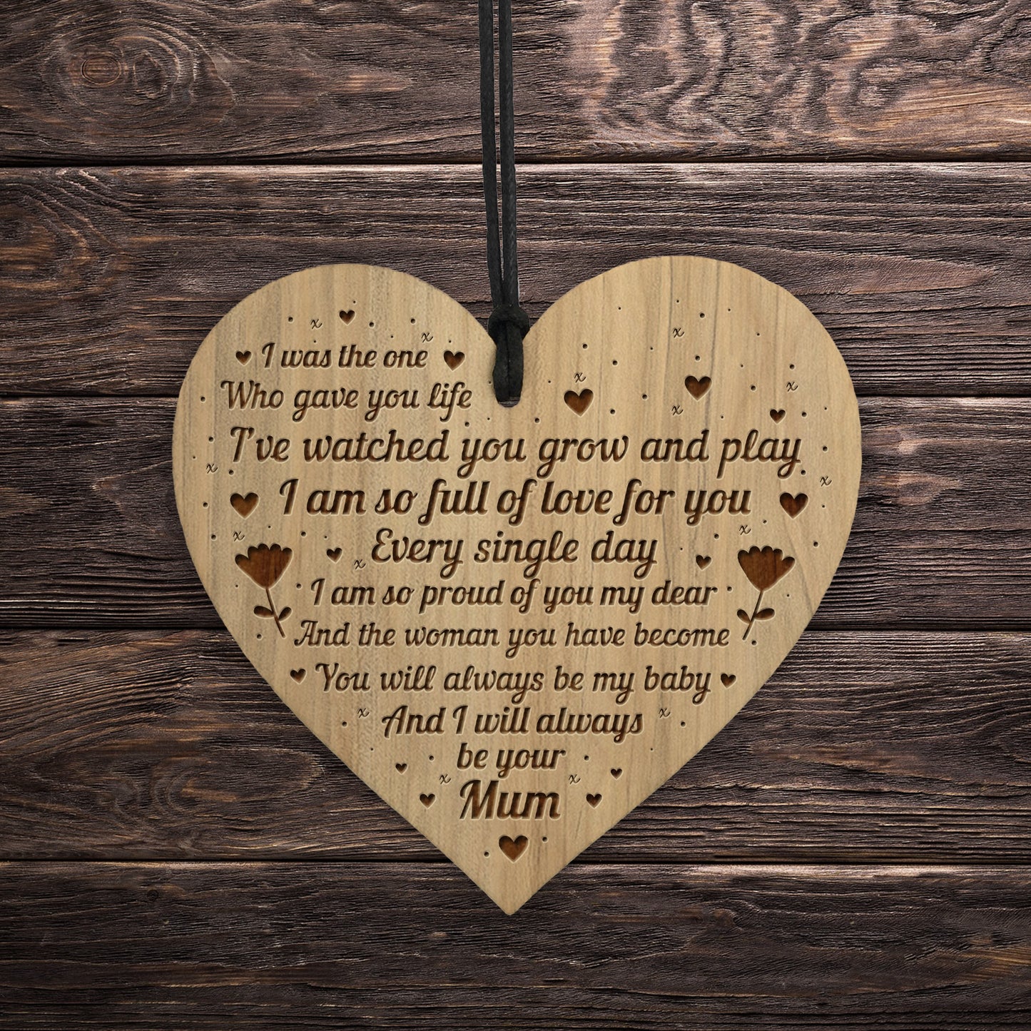 Daughter Son Gift From Mum Engraved Heart Daughter Son Birthday