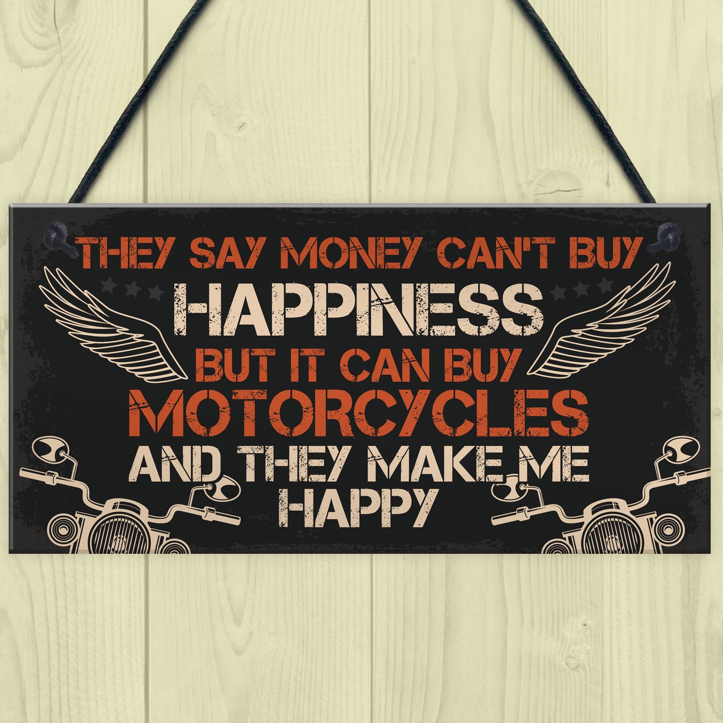 MOTORCYCLE Sign Hanging Plaque Bikers Gift For Dad Grandad