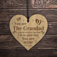 Grandad Gift Engraved Wood Oak Heart Gift For Him Birthday Gift