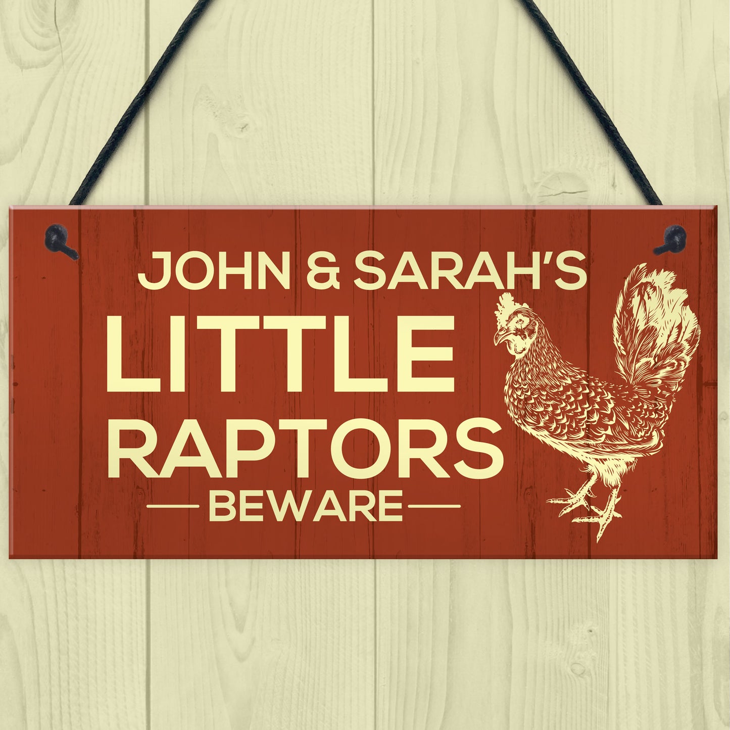 Funny Personalised Chicken Coop Sign Novelty Chicken Pet Signs