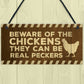 Beware Of The Chickens Sign Funny Chicken Coop Sign Home Plaque