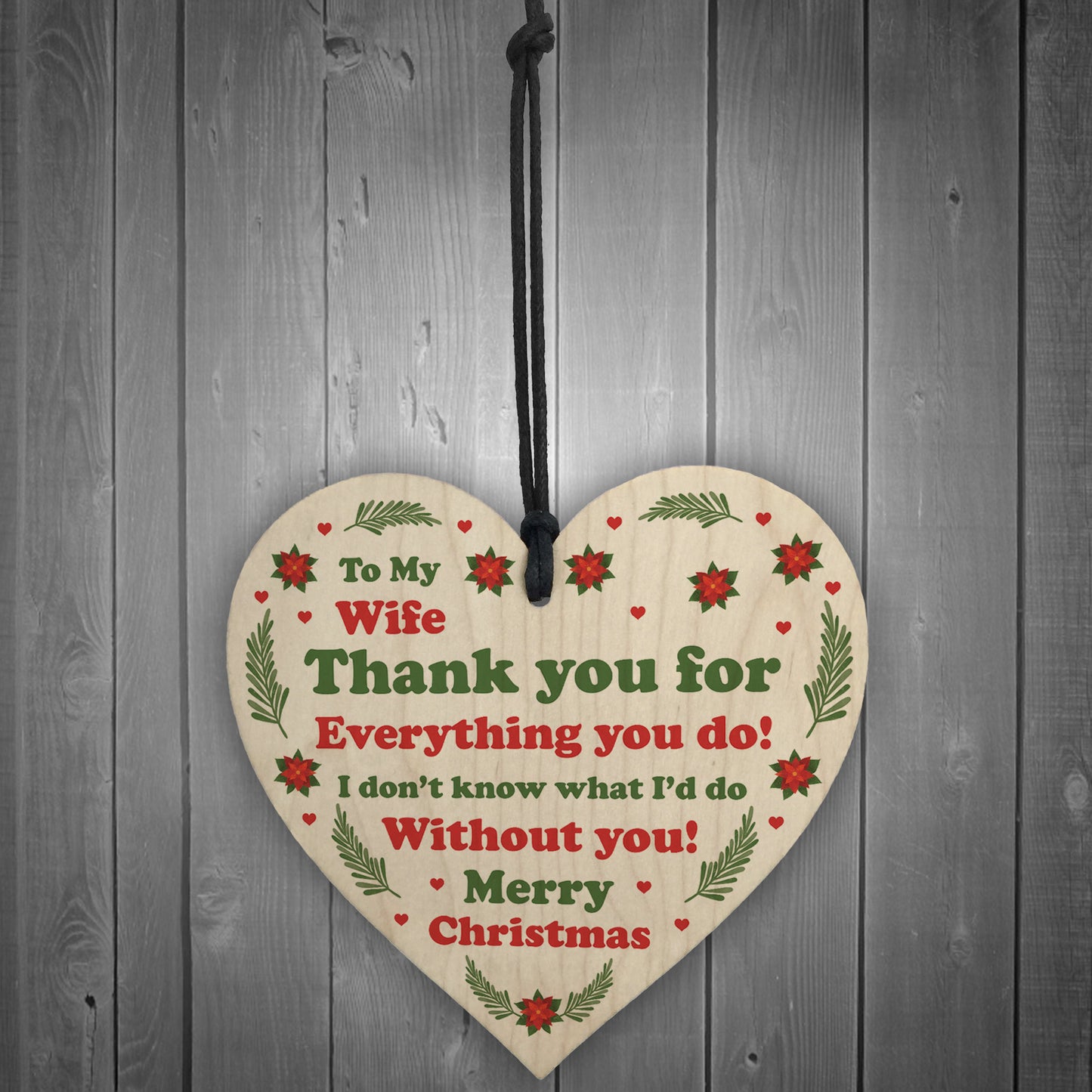 Christmas Gift For Wife Wood Christmas Tree Decoration Thank You