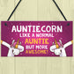 Funny Auntiecorn Plaque Auntie Unicorn Gifts Birthday Christmas