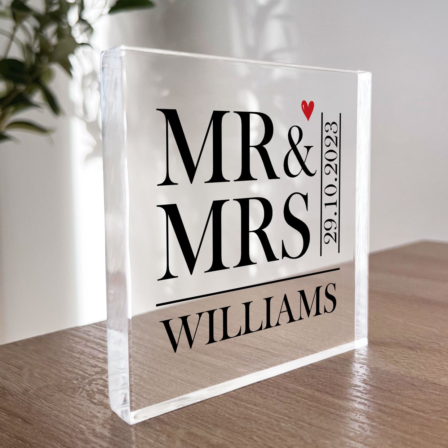 Personalised Mr And Mrs Plaque Wedding Gifts For Couple Husband