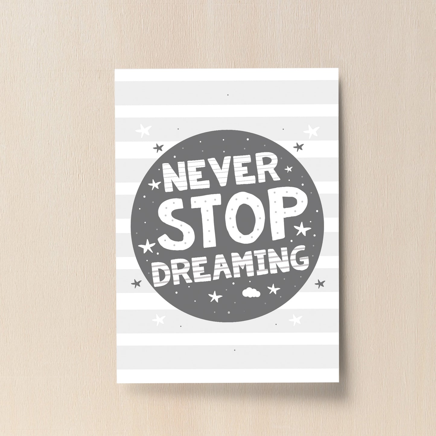 Grey Nursery Print Dream Child Baby Room Pictures Wall Art Gifts