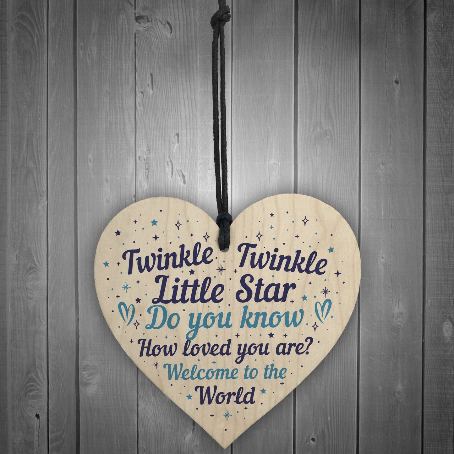 Baby Shower Party Gift Baby Girl Boy Wooden Heart Mum Dad Gift