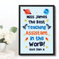 Personalised Best Teaching Assistant Gift Framed Print Space