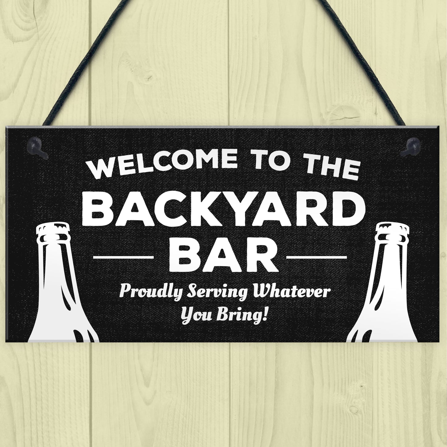 Welcome Backyard Bar Sign Hanging Home Bar Sign Garden Plaque