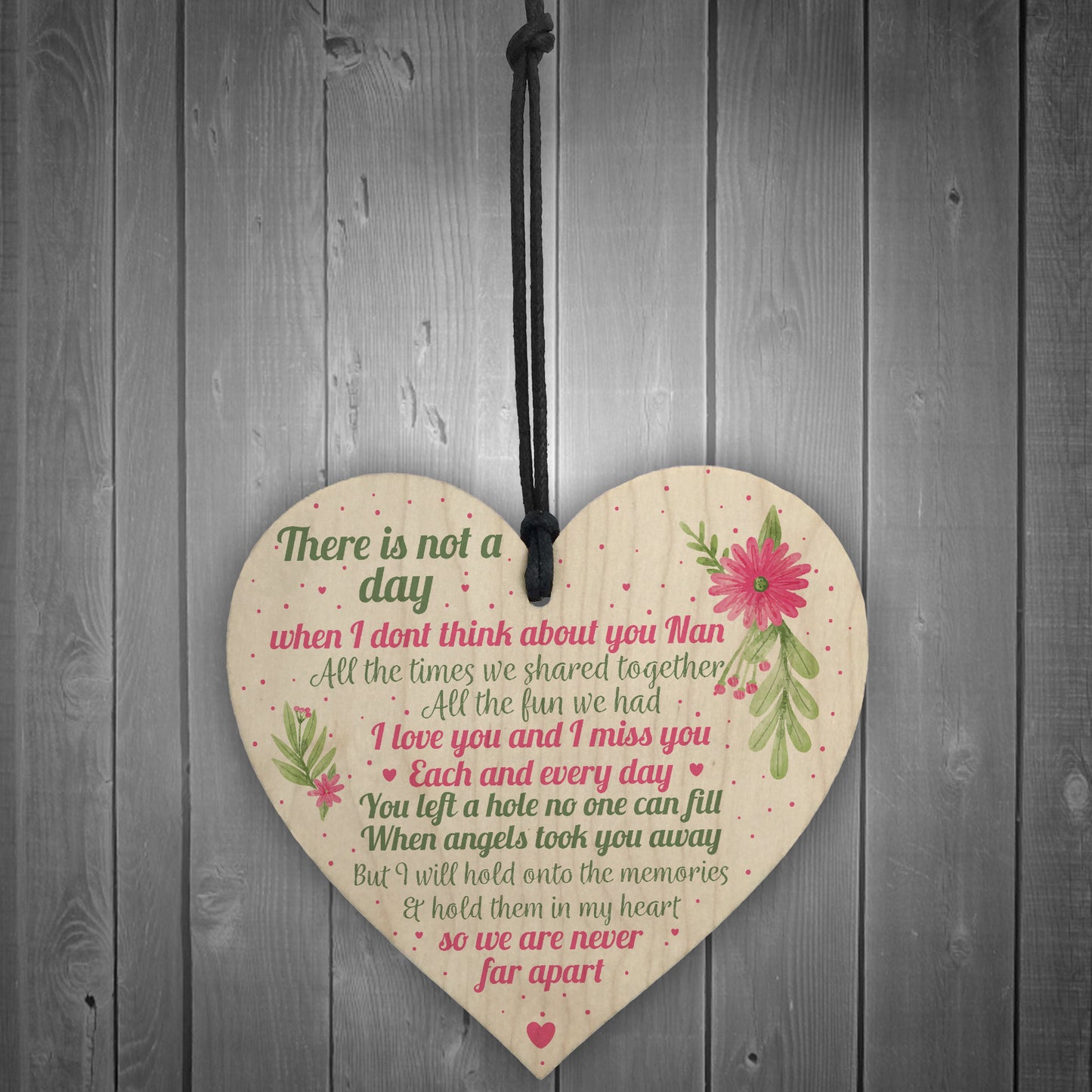 Nan Memorial Gifts Grave Plaque Tribute Sign Wooden Heart Nan