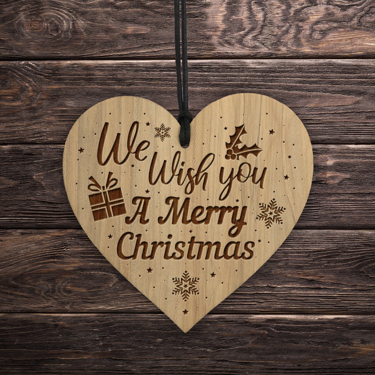 Christmas Gift For Friend Engraved Heart Christmas Tree Bauble