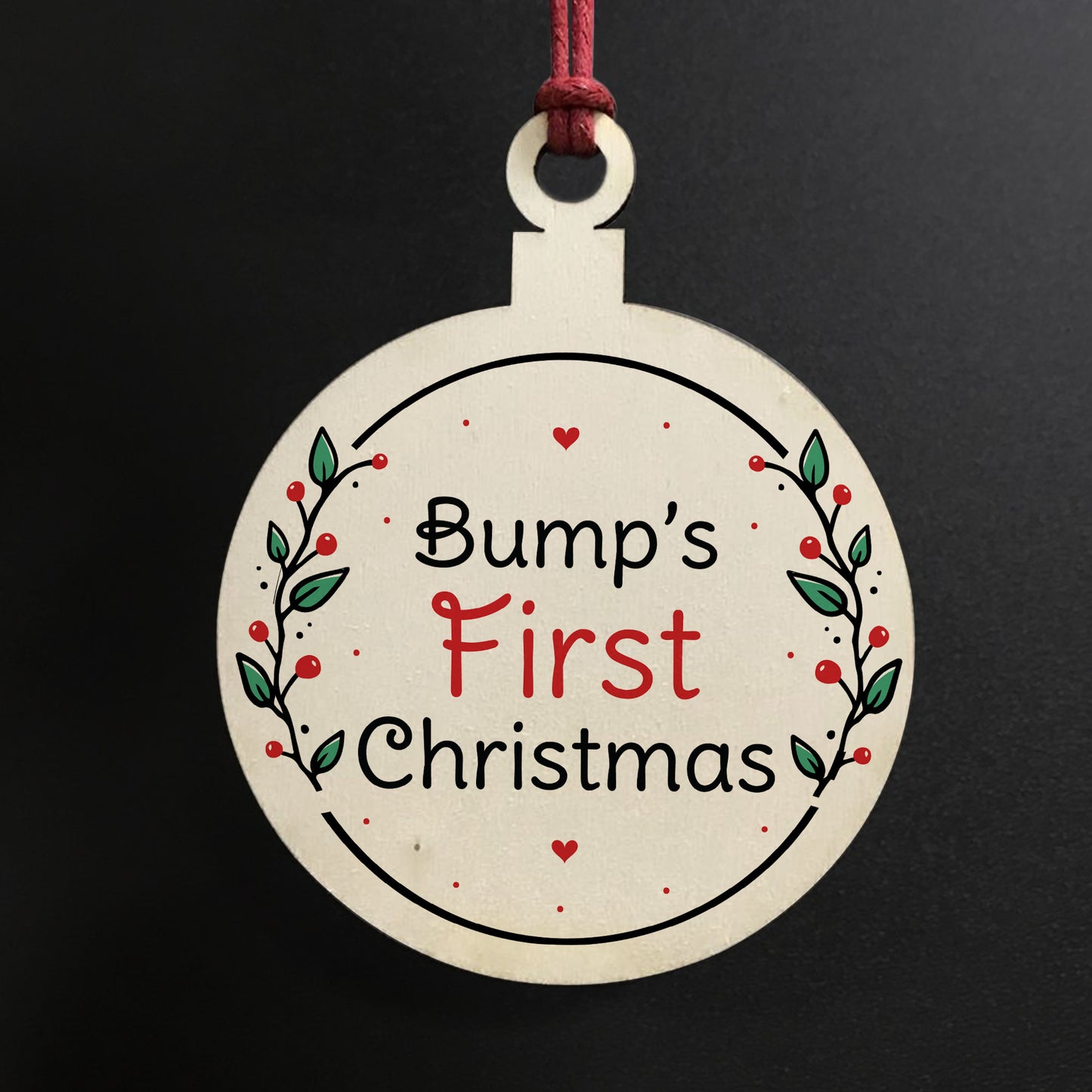 Bumps First Christmas Decoration Wood Christmas Tree Bauble