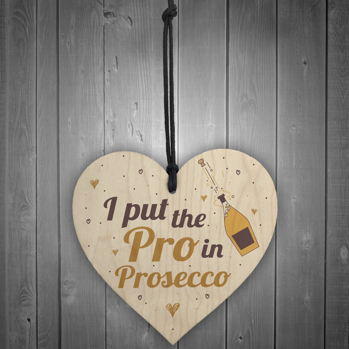 Pro In Prosecco Friendship Wooden Heart Birthday Gifts Alcohol