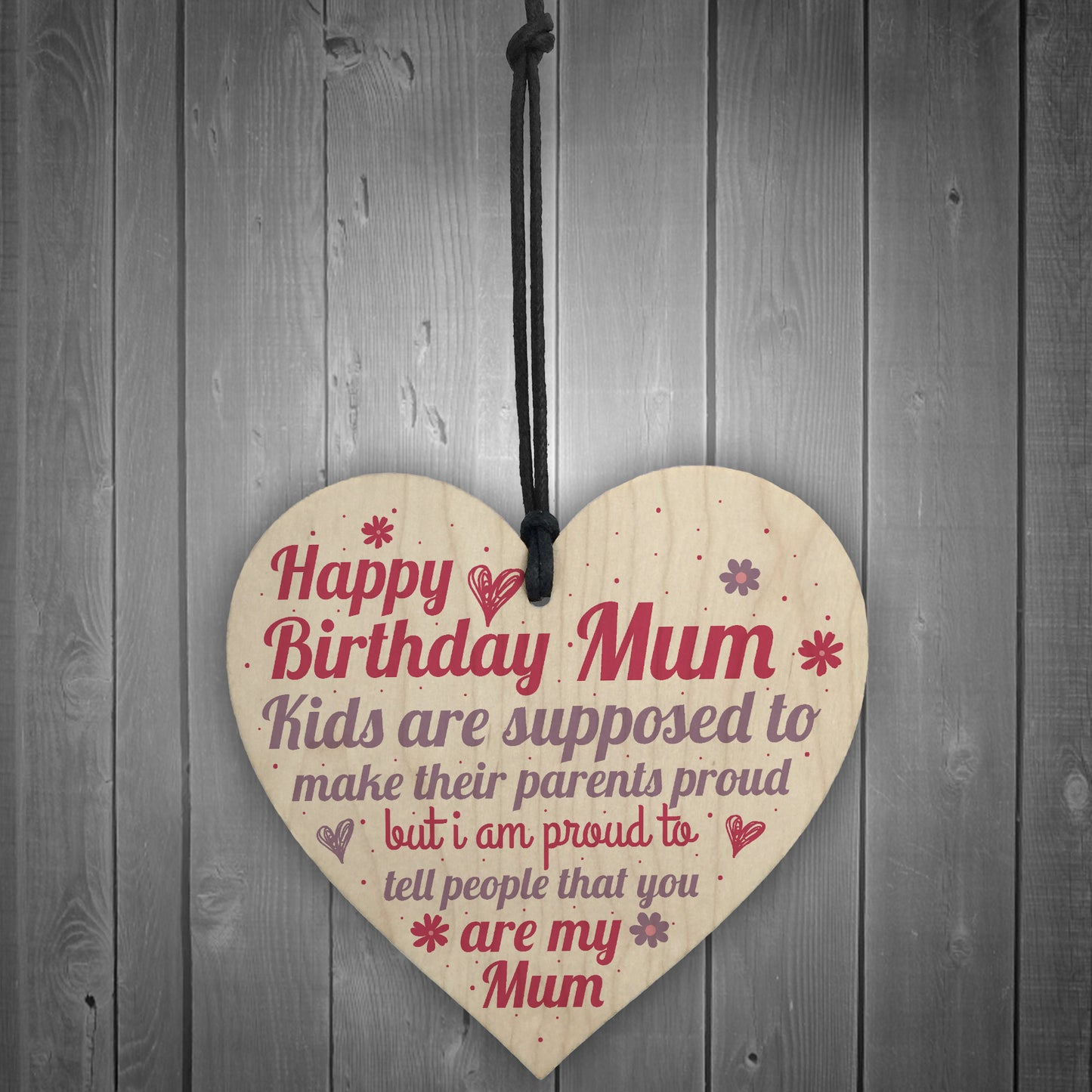 Special Mum Birthday Gift Wooden Heart Sign Card Keepsake Gift