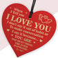 Valentines Day I Love You Wood Heart Gift For Boyfriend