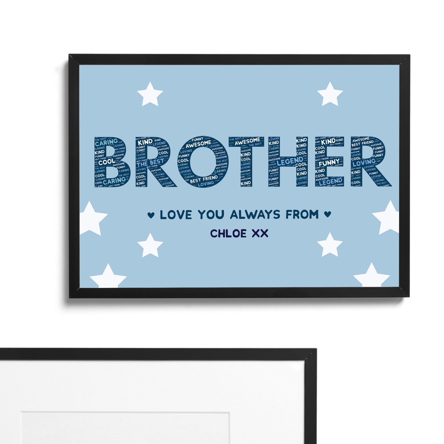 Brother Gift Personalised Frame Print Brother Birthday Xmas Gift