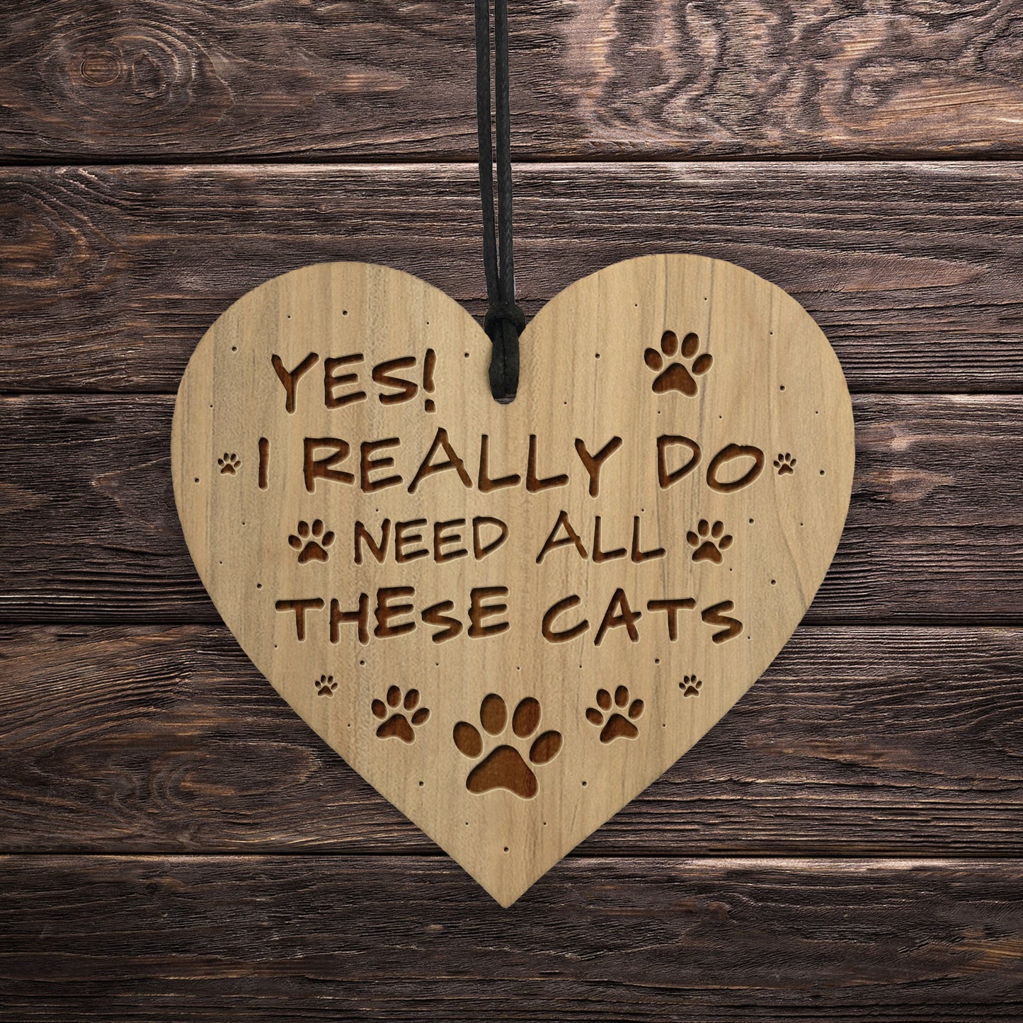 Funny Really Do Need All These Cats Engraved Heart Cat Sign