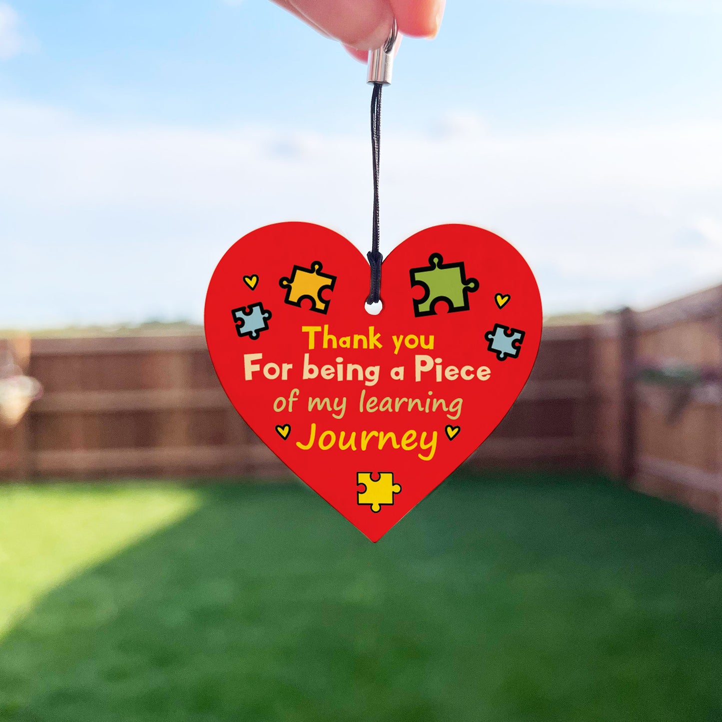 Novelty Teacher Gift Piece Of My Learning Journey Wood Keyring