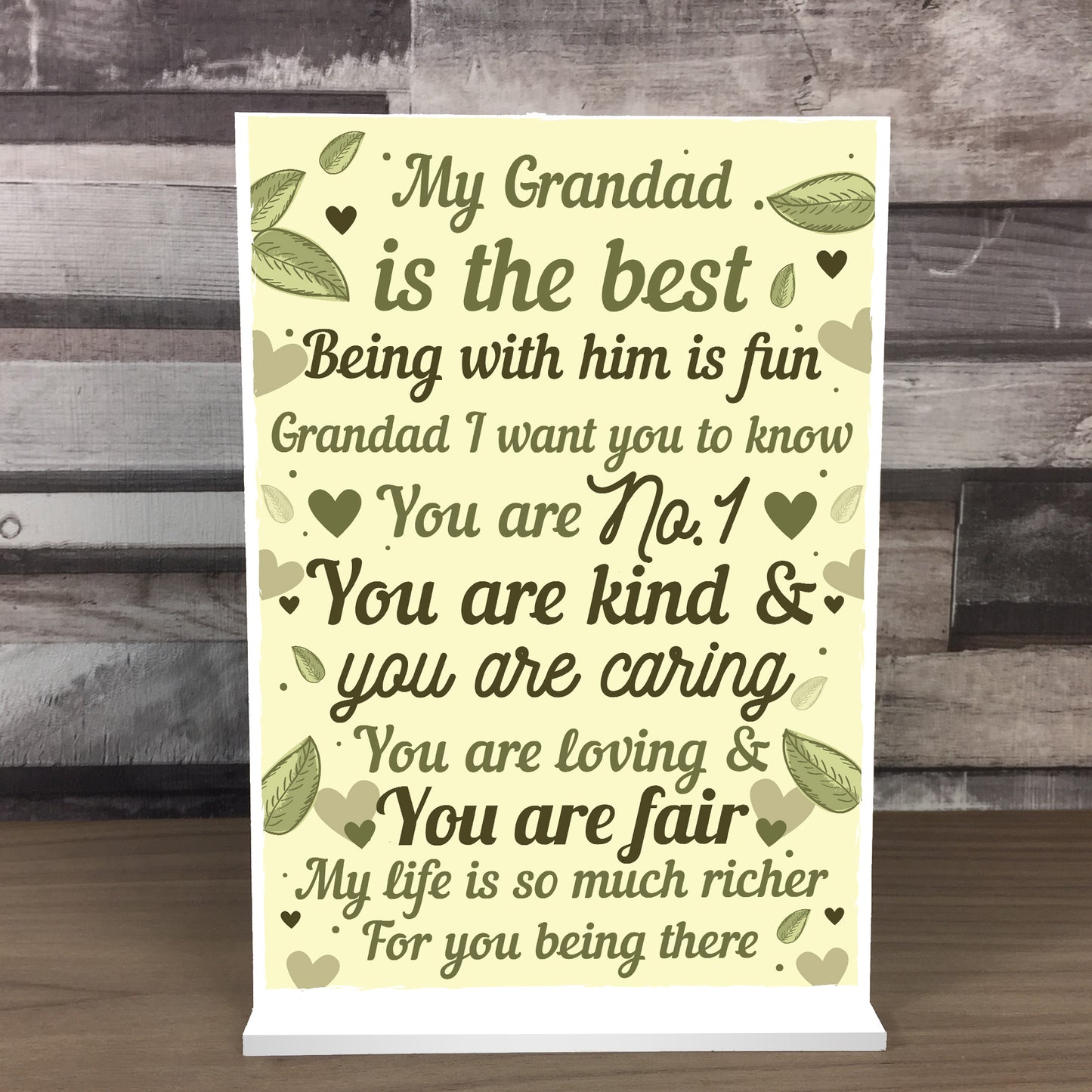 THANK YOU GIFT For Grandad Standing Plaque Birthday Gifts