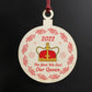 Queen Elizabeth II Memorial Plaque Wood Christmas Bauble Tree