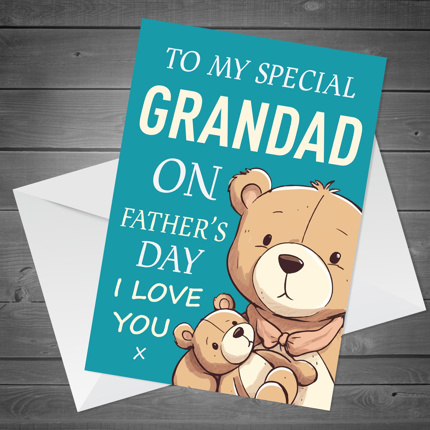 Fathers Day Card For Grandad From Grandson Granddaughter Bear