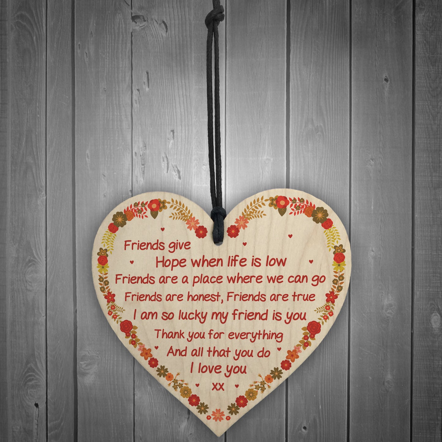 Thank You Best Friend Gift Wood Heart Friendship Sign