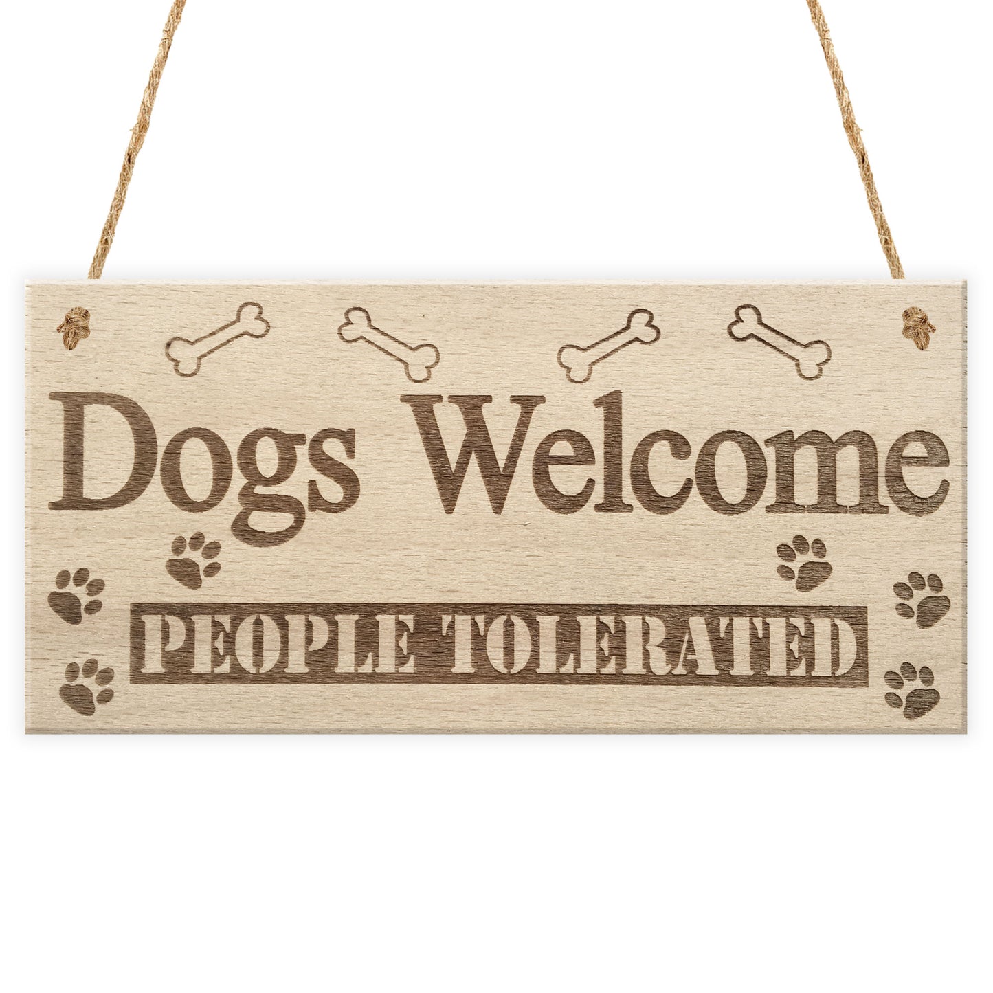 Dogs Welcome People Tolerated Animal Lover Puppy Hanging Plaque