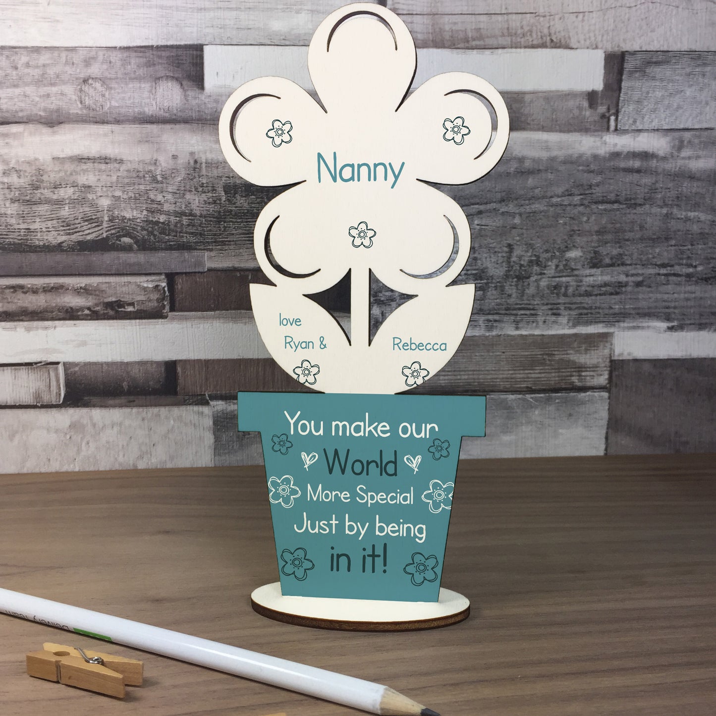 Personalised Nanny Gift For Birthday Mothers Day Flower Thankyou
