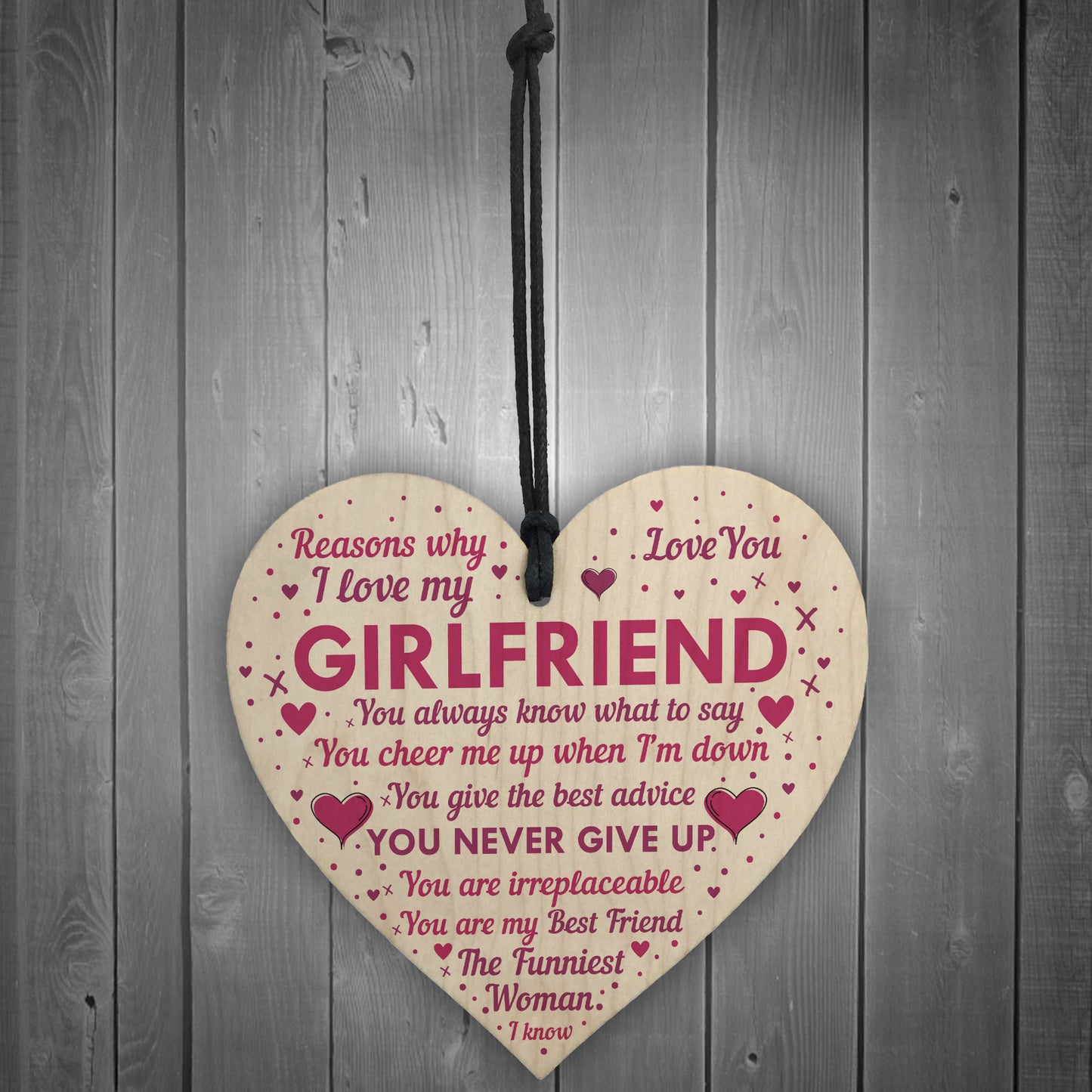 Perfect Romantic Valentines Gift For Your Girlfriend Wood Heart