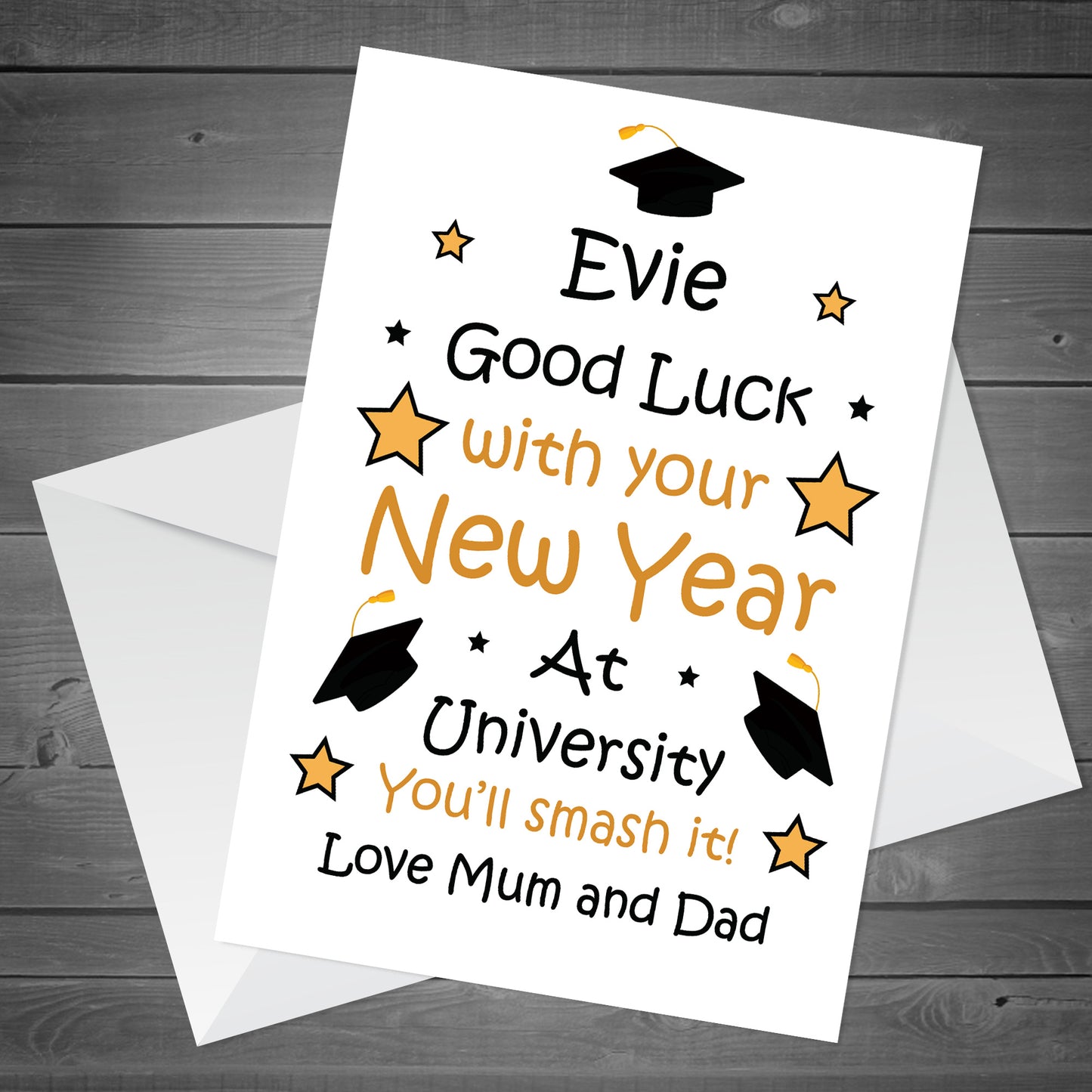Back To University Good Luck Card For Daughter Son Personalised