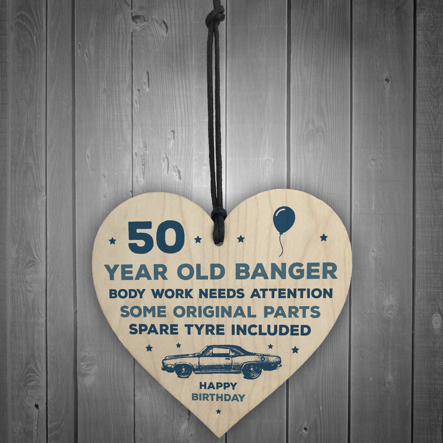 Funny Rude 50th Birthday Gift For Him Wood Heart Dad Uncle