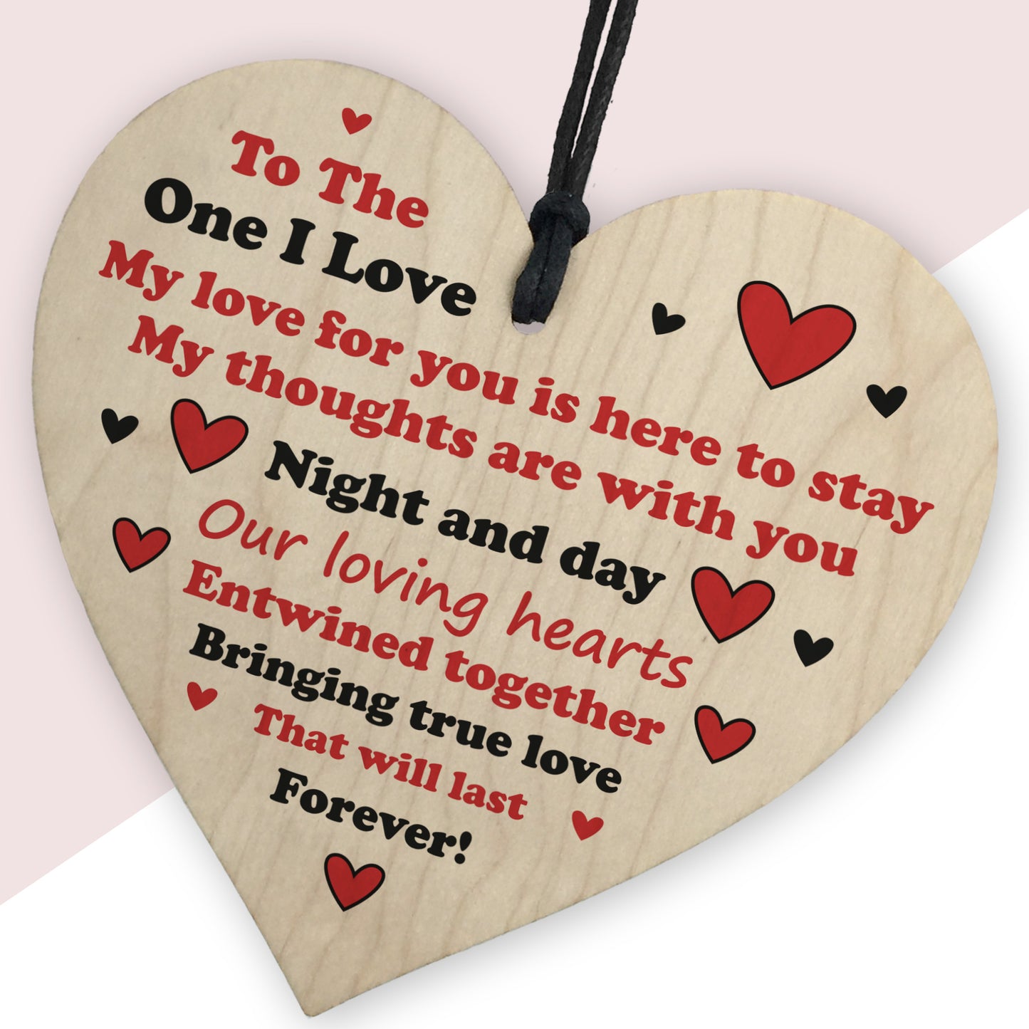 Valentines Gift For THE ONE I LOVE Wood Heart Gift For Boyfriend