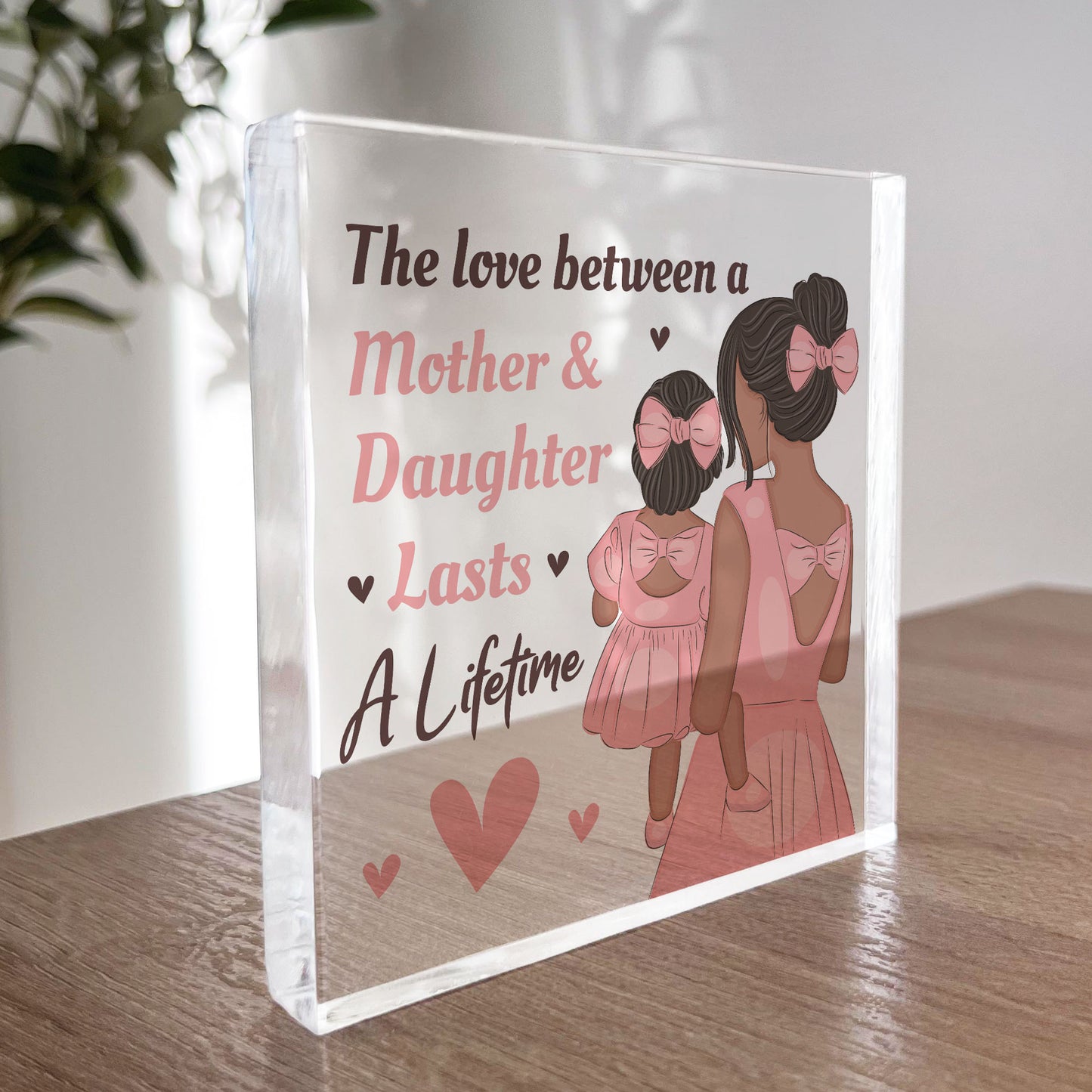 Mother And Daughter Plaque Block Mum Gift Daughter Gift
