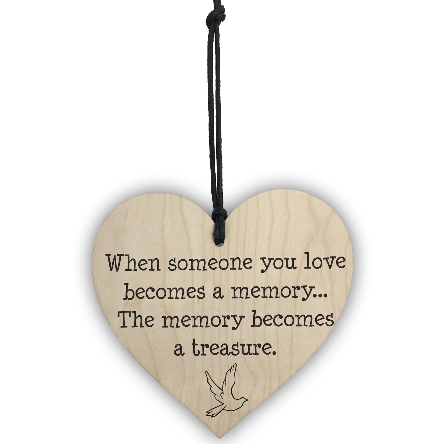 Memories Become Treasures Wooden Hanging Heart Plaque