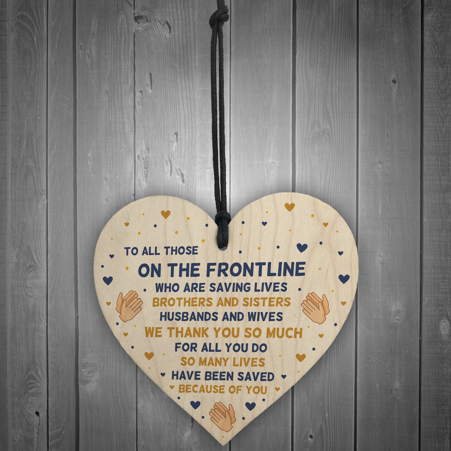 Thank You Gift For NHS Nurses And Doctors Wooden Heart Poem