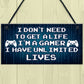 Blue Retro Gaming Sign Funny Gamer Gift Boys Bedroom Man Cave