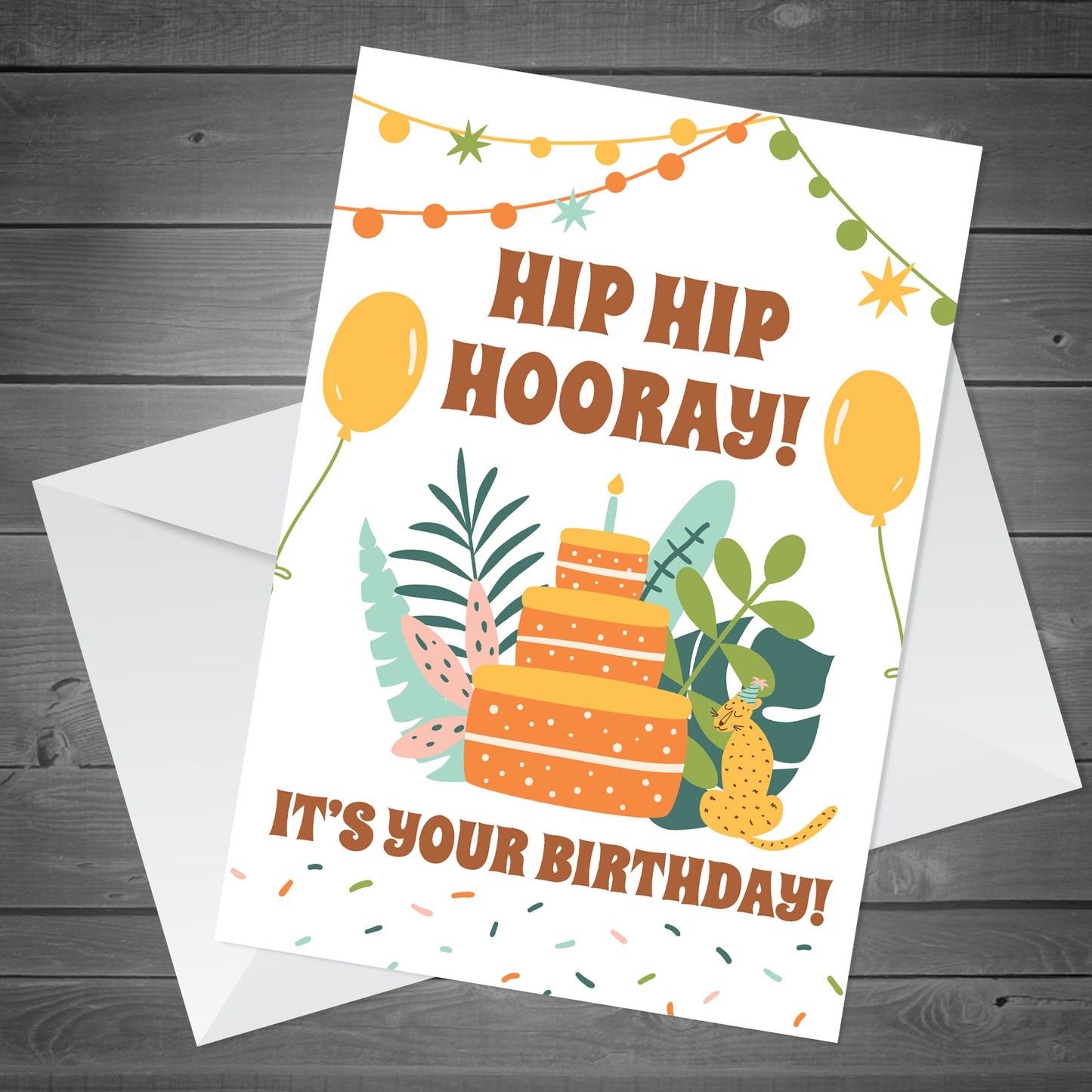 Its Your Birthday Cute Floral Animal Print Birthday Card