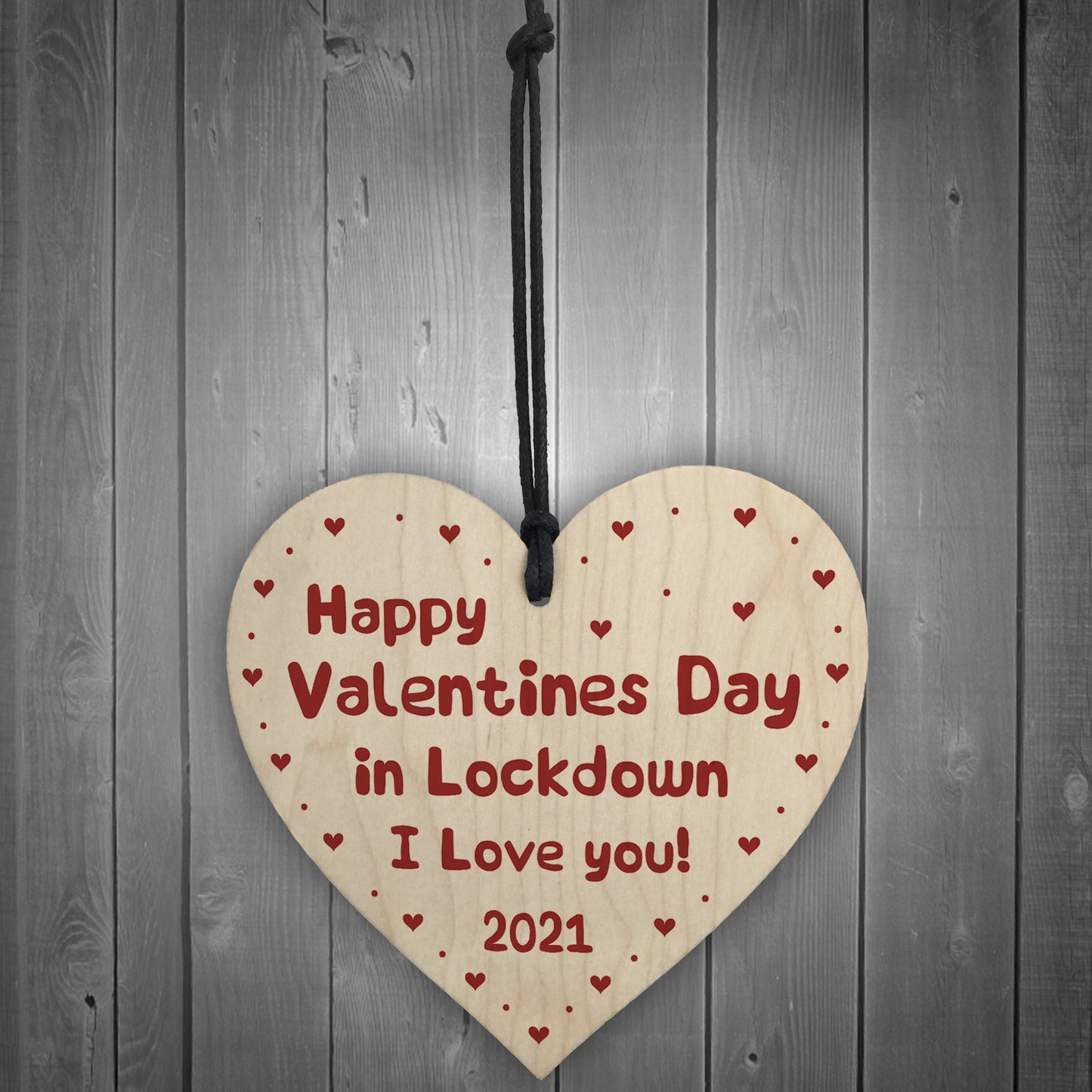Happy Valentines Day In Lockdown Gift Wood Heart Gift For Him