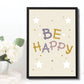 Boys Bedroom Wall Art Be Happy Print Framed Girls Bedroom Decor