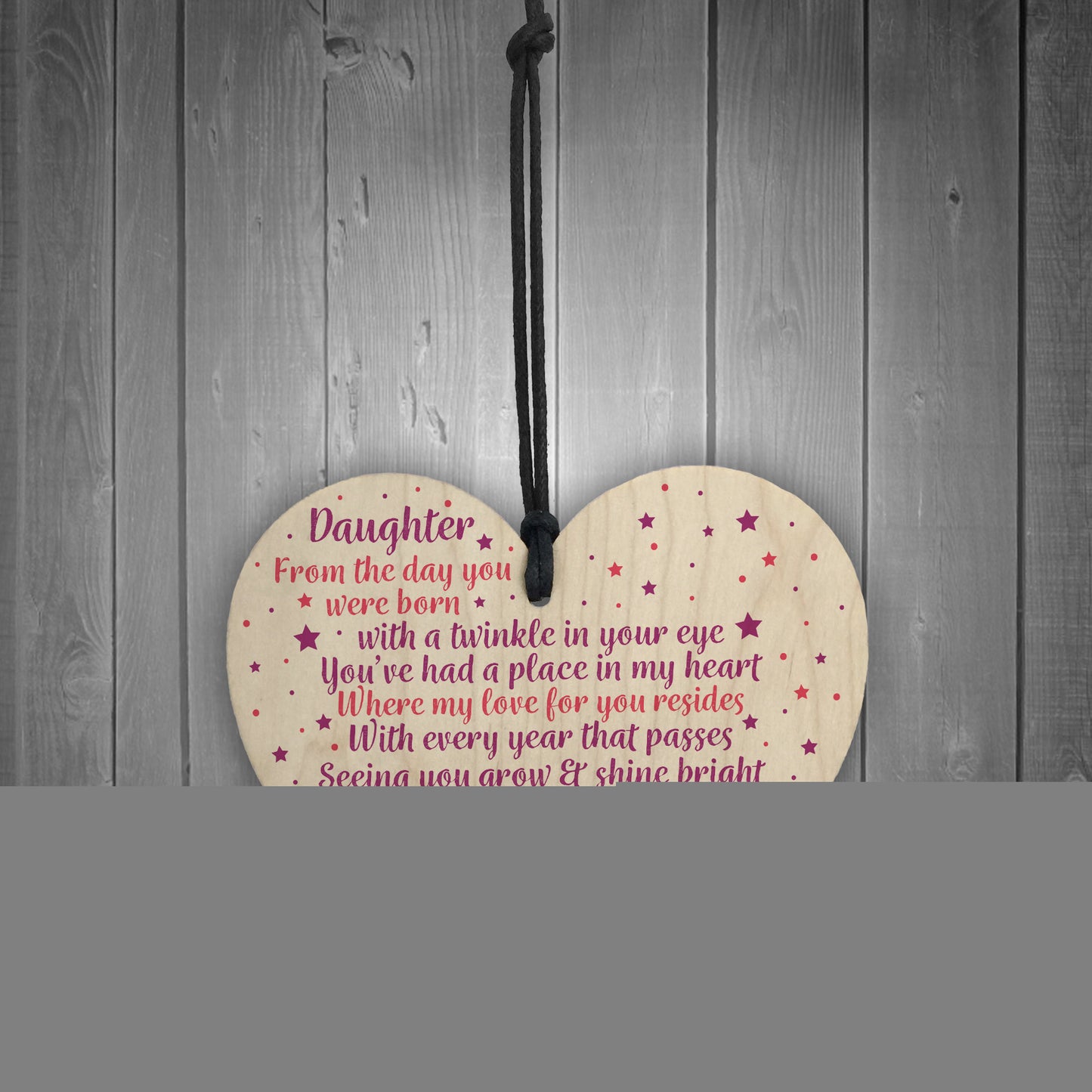 Daughter Gifts From Mum Dad Wood Heart Plaque Birthday Gift